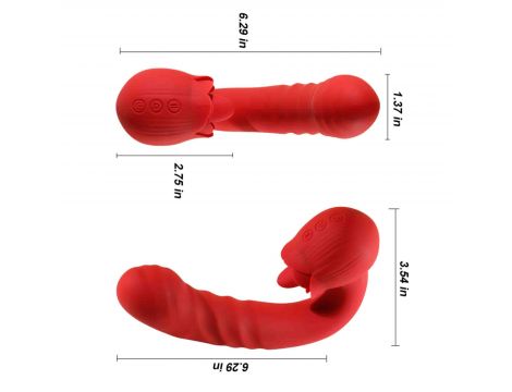 Wibrator posuwisty Róża z liżącym języczkiem punkt G B Series Cute USB - 15