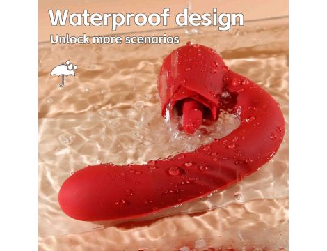 Wibrator posuwisty Róża z liżącym języczkiem punkt G B Series Cute USB - 17
