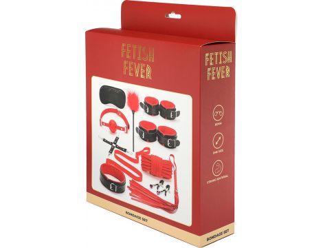 Fetish Fever - Bondage Set - 10 pieces - Red/Black - 3