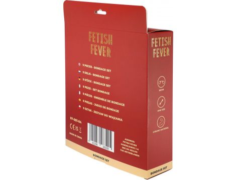 Fetish Fever - Bondage Set - 9 pieces - Red/Black