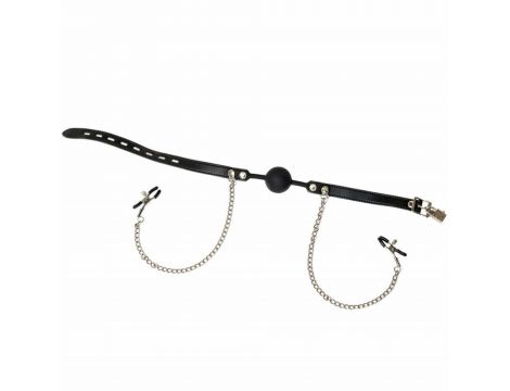 Ball Gag with nipple clamps Party Hard Hentai - 6