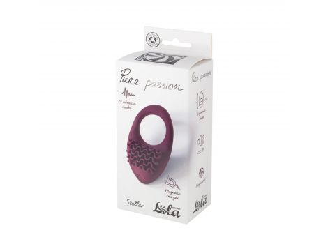 Pierścień wibrujący Pure Passion Stellar silikonowy czerwony 7,5 cm - 2