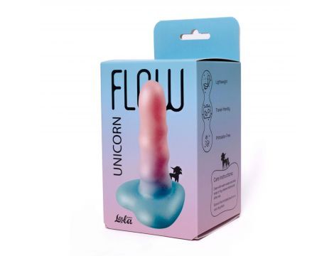 Dildo Unicorn Mini Flow silikonowe spiralne z brokatem - 4