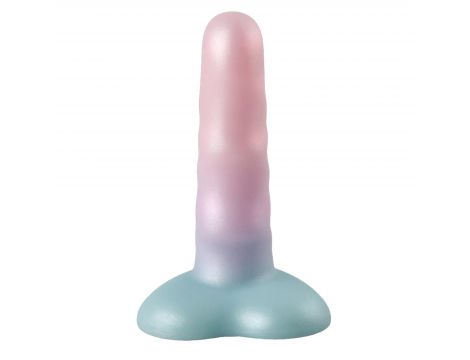 Dildo Unicorn Mini Flow silikonowe spiralne z brokatem - 2