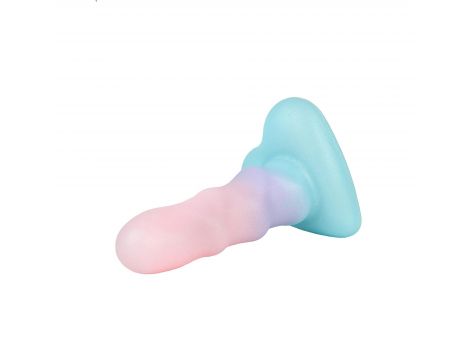 Dildo Unicorn Mini Flow silikonowe spiralne z brokatem - 5