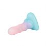 Dildo Unicorn Mini Flow silikonowe spiralne z brokatem - 6