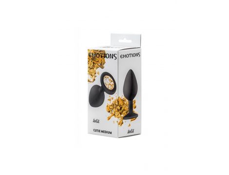 Plug-Anal Plug Emotions Cutie Medium Black golden crystal - 3