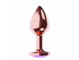 Plug-Butt Plug Diamond Amethyst Shine L Rose Gold