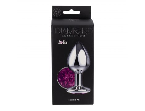 Enlarged Anal Plug Diamond Purple Sparkle XL - 3