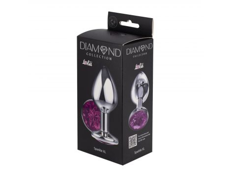 Enlarged Anal Plug Diamond Purple Sparkle XL - 4