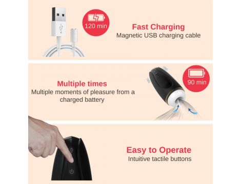Masturbator - Nappex™ Branco Black - Premium Mastubators (10 Languages - 5
