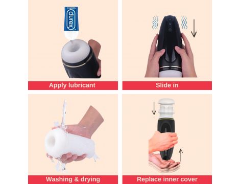 Masturbator - Nappex™ Branco Black - Premium Mastubators (10 Languages - 6