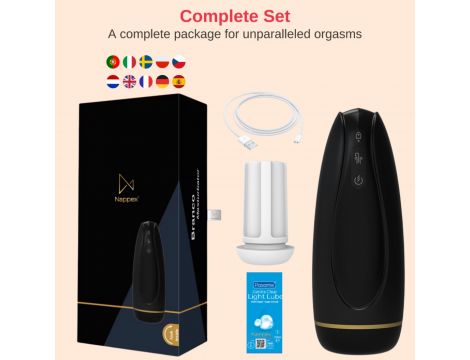 Masturbator - Nappex™ Branco Black - Premium Mastubators (10 Languages - 7