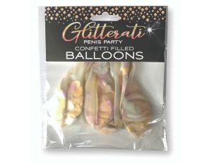 Balony Glitterati z penisowym konfetti 5 sztuk