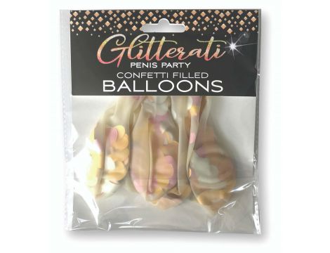 Balony Glitterati z penisowym konfetti 5 sztuk