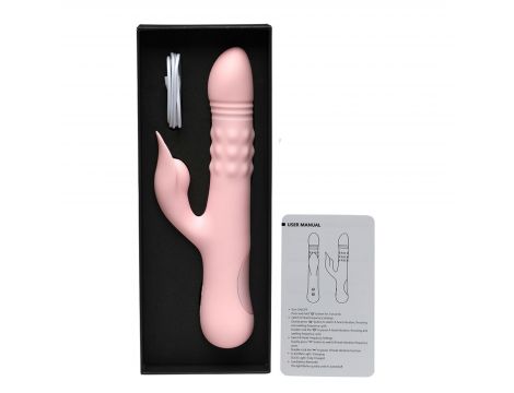 Wibrator króliczek INTY Toys Flirt różowy silikonowy USB 24 cm wodoodporny - 4