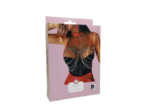 Uprząż z metalowym kółkiem Pure Lust Benet czerwona - 2