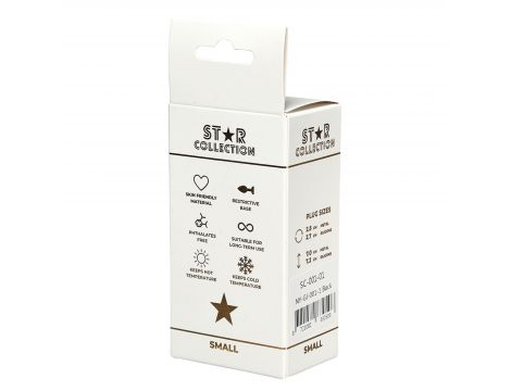 Korek analny silikonowy Star Collection S czarny z kryształem - 2