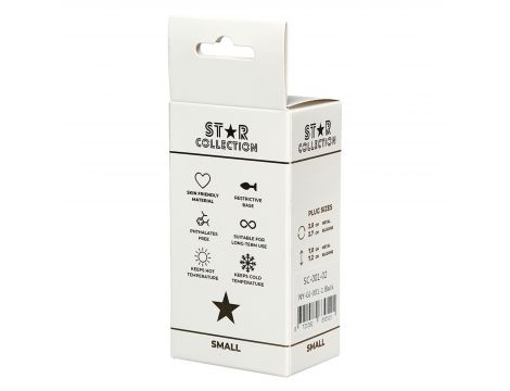 Korek analny silikonowy Star Collection S czarny z różowym kryształem 7cm - 2
