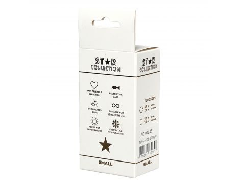 Korek analny silikonowy Star Collection fioletowy S z różowym kamieniem 7cm