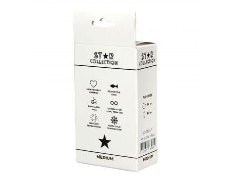 Korek analny silikonowy Star Collection czarny M z różowym kamieniem 8,5cm - 2