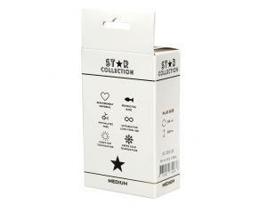 Kolekcja Star - Czarna silikonowa wtyczka analna M - jasnoniebieski kamień