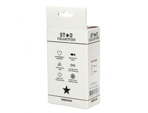 Kolekcja Star - Czarny Silikonowy Plug Analny M z Fioletowym Kamieniem