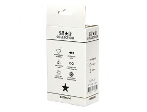 Czarny silikonowy czopek analny M z jasnoróżowym kamieniem Star Collection