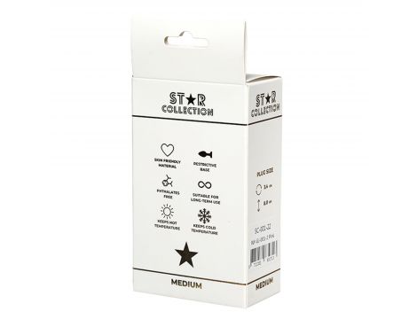 Korek analny silikonowy Star Collection różowy z kamieniem M 8,5 cm - 2