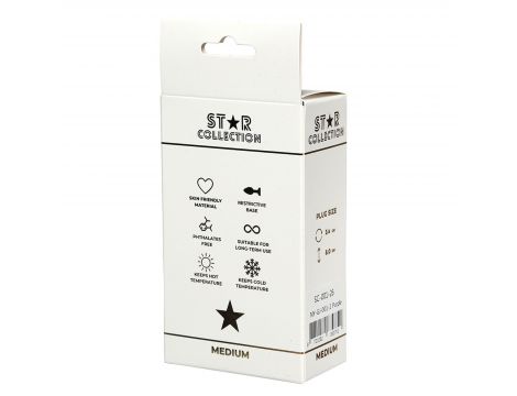 Fioletowy silikonowy korek analny M z kryształem Star Collection - 2