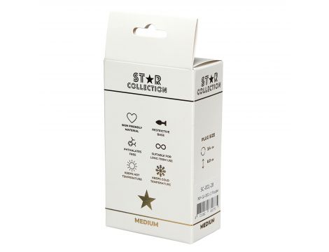 Korek analny silikonowy fioletowy Star Collection M jasnoniebieski kamień - 2