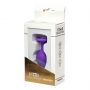 Korek analny silikonowy Star Collection fioletowy M 8,5cm z kamieniem - 2