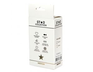 Korek analny Star Collection fioletowy M z jasnoróżowym kamieniem