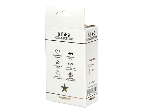 Korek analny Star Collection fioletowy M z jasnoróżowym kamieniem