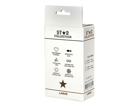 Czarny silikonowy korek analny Star Collection L z różowym kamieniem 10cm - 2