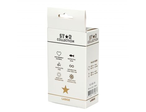 Korek analny silikonowy Star Collection czarny L fioletowy kamień 10cm - 2