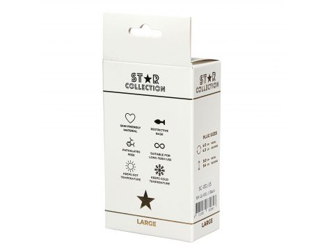 Korek analny silikonowy Star Collection czarny L fioletowy kamień 10cm