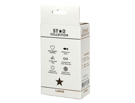 Korek analny silikonowy Star Collection różowy L z przezroczystym kamieniem