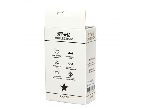 Korek analny silikonowy Star Collection różowy L jasnoniebieski kamień 10cm - 2