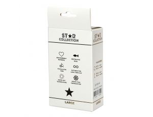Fioletowy silikonowy korek analny Star Collection L z niebieskim kamieniem