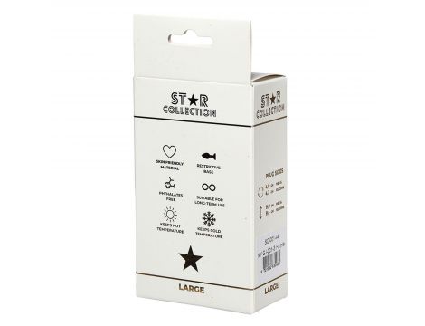 Korek analny silikonowy Star Collection fioletowy z kamieniem L 10 cm