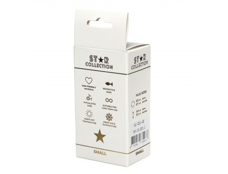 Srebrny metalowy korek analny Star Collection S jasnoniebieski kamień 7cm - 2