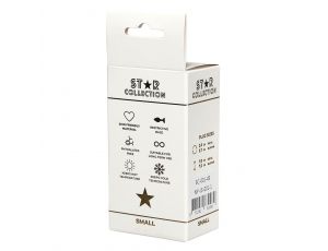 Srebrny metalowy korek analny Star Collection S fioletowy kamień 7 cm