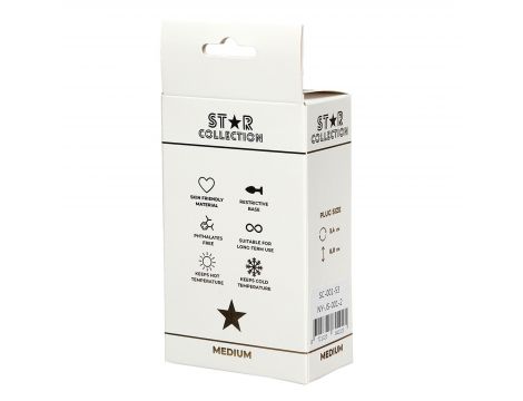 Srebrny metalowy korek analny Star Collection M jasnoniebieski