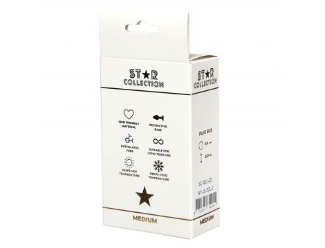 Srebrny metalowy korek analny Star Collection M 8,5cm jasnoróżowy kamień - 2