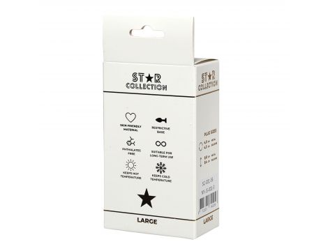 Srebrny metalowy korek analny L z kryształem - Star Collection - 2