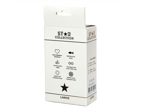 Srebrny metalowy korek analny Star Collection L jasnoniebieski kamień 10cm