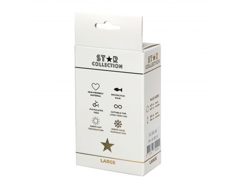 Srebrny metalowy korek analny L Star Collection z różowym kamieniem 10 cm