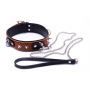 Obroża ze smyczą Whips Collection koniakowa skóra - 7