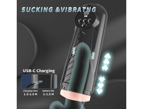 Masturbator LUXURY 04 z wibracjami i ssaniem USB 27 cm - 14